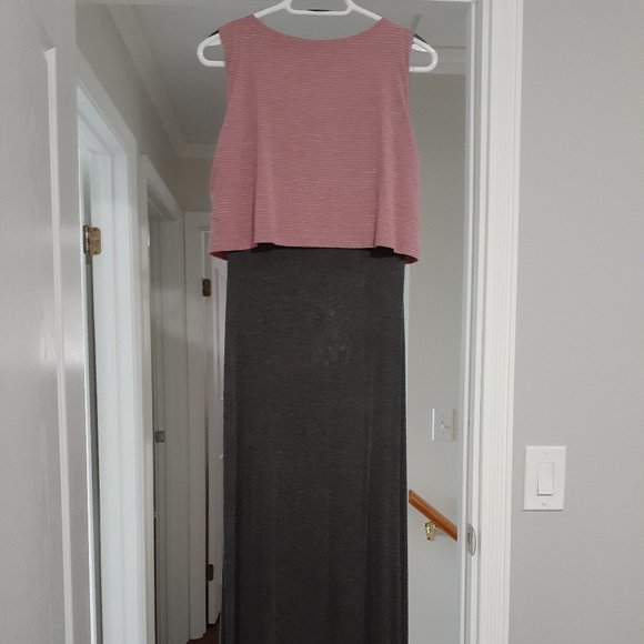 Liberty Love Pink and Grey Long Summer Dress - Picture 2 of 3